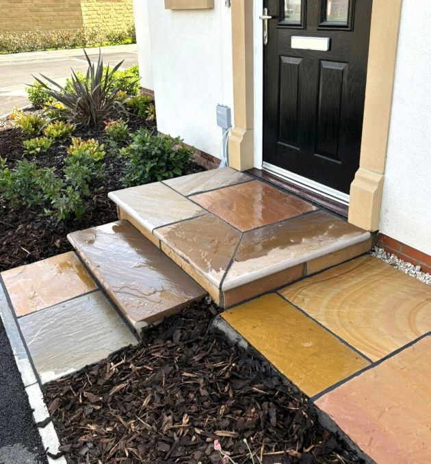 landscaping door step and pathway
